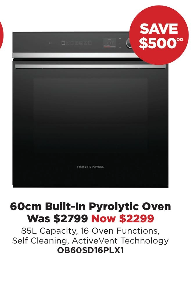 Fisher & Paykel 60cm Built-In Pyrolytic Oven