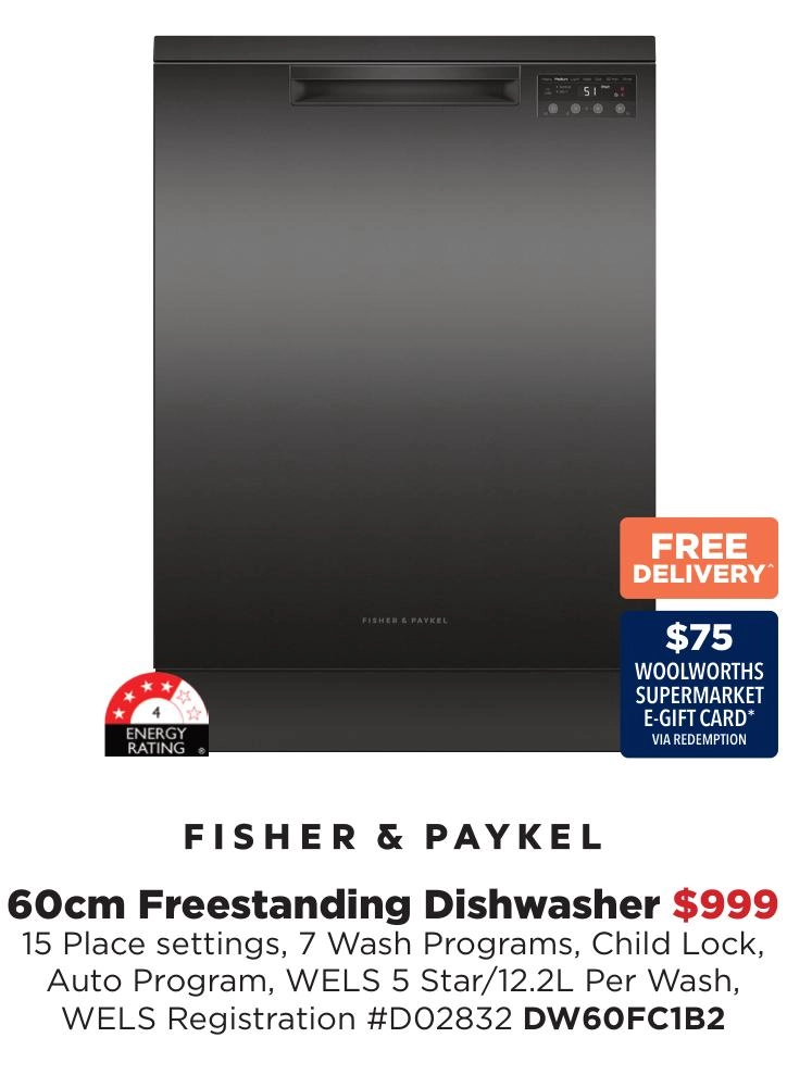 Fisher & Paykel 60cm Freestanding Dishwasher