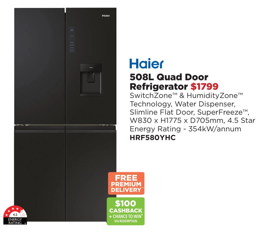 Haier 508L Quad Door Refrigerator