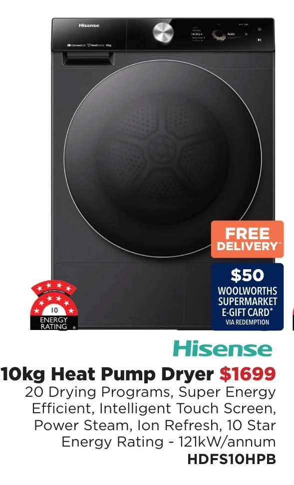 Hisense 10kg Heat Pump Dryer