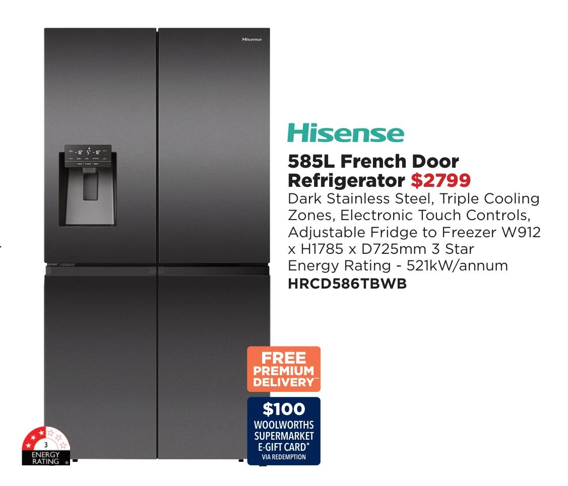 Hisense 585L French Door Refrigerator