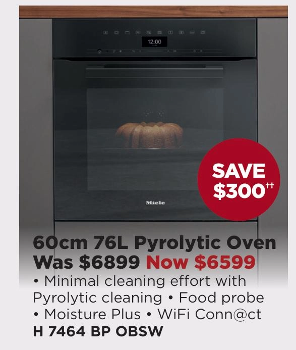 Miele 60cm 76L Pyrolytic Oven