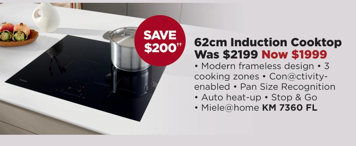 Miele 60cm Induction Cooktop with 3 Zones