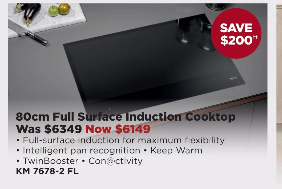 Miele 80cm Full Surface Induction Cooktop