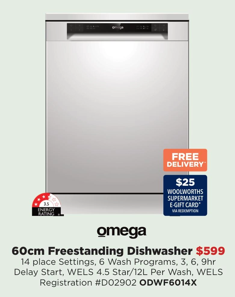 Omega 60cm Freestanding Dishwasher