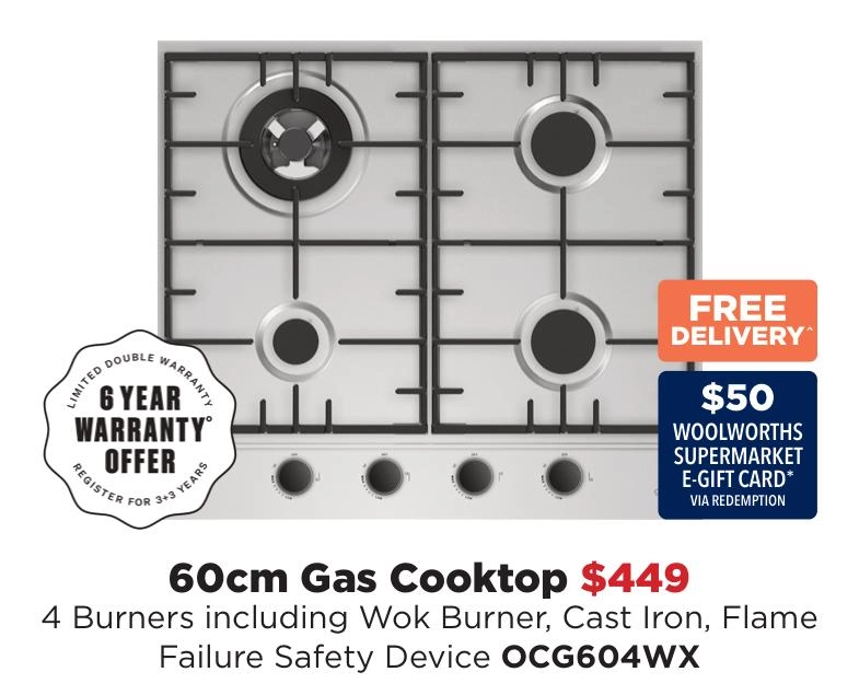 Omega 60cm Gas Cooktop