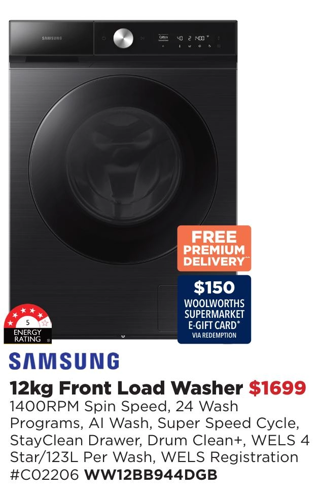 Samsung 12kg Front Load Washer