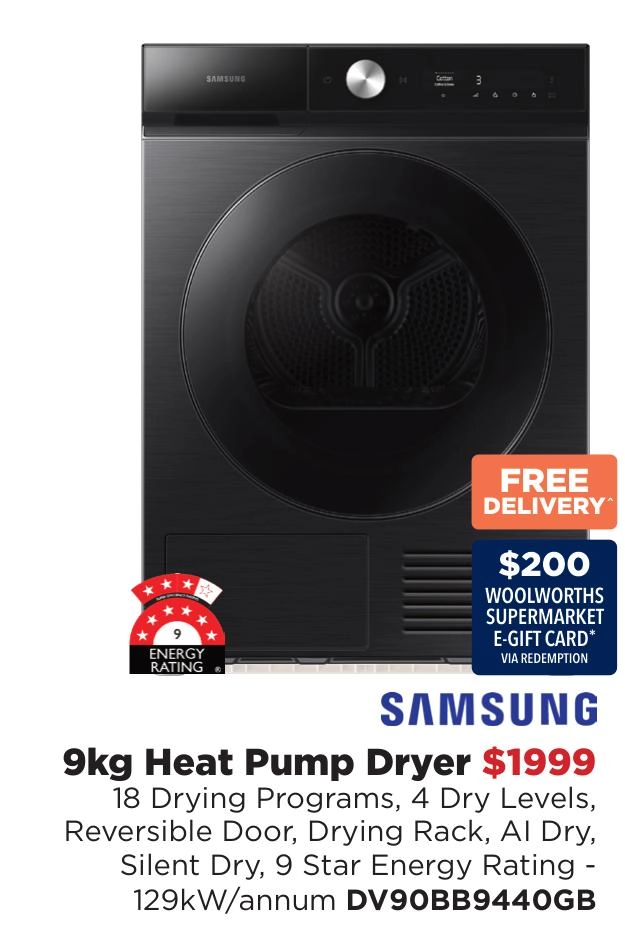 Samsung 9kg Heat Pump Dryer