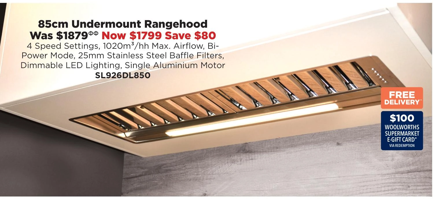 Sirius 85cm Undermount Rangehood