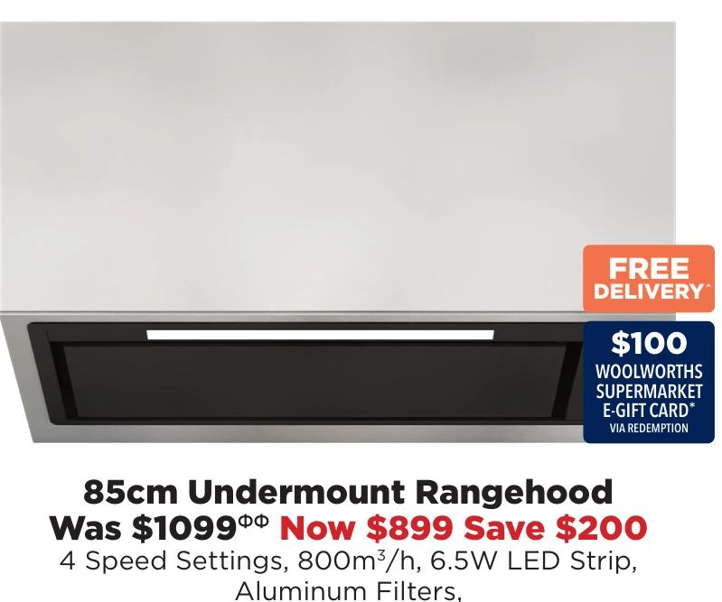 Sirius 85cm Undermount Rangehood