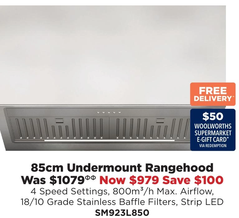 Sirius 85cm Undermount Rangehood