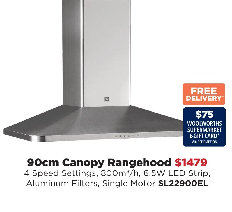 Sirius 90cm Canopy Rangehood