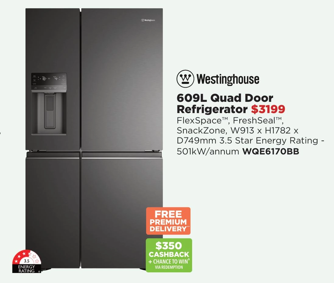 Westinghouse 609L Quad Door Refrigerator