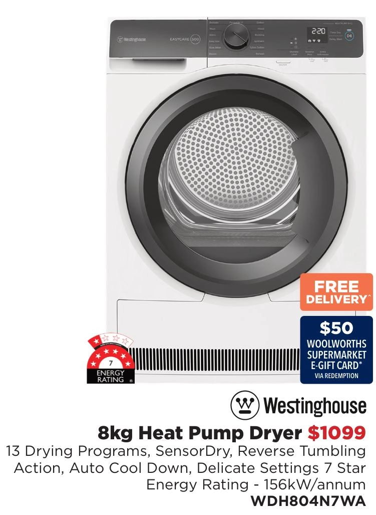 Westinghouse 8kg Heat Pump Dryer