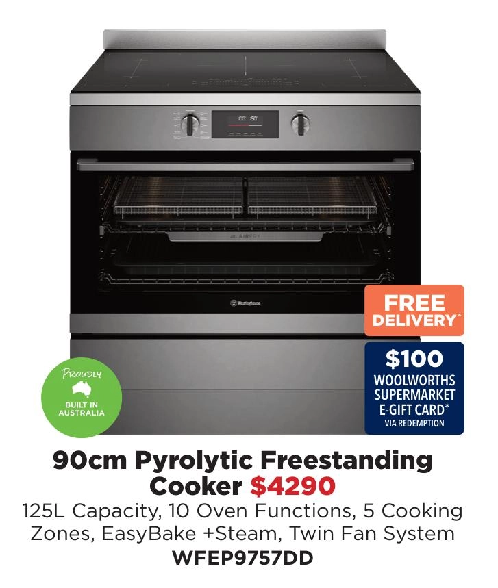 Westinghouse 90cm Pyrolytic Freestanding Cooker