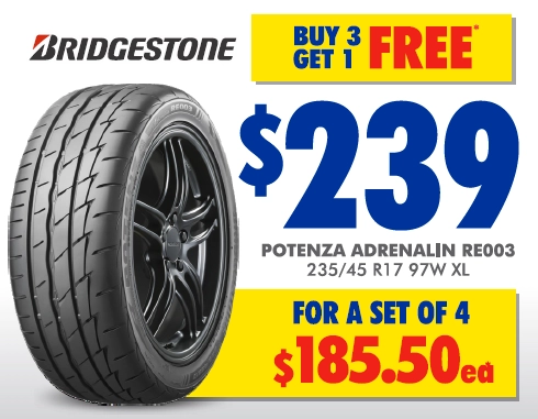 Tyre - Bridgestone Potenza Adrenalin RE003