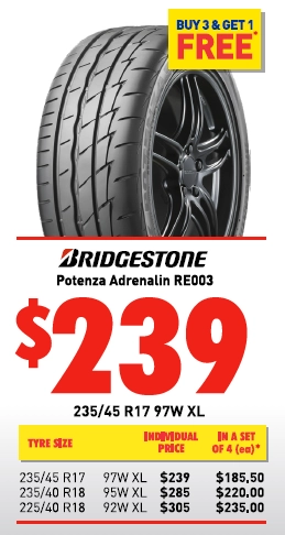 Tyre - Bridgestone Potenza Adrenalin RE003