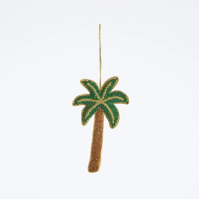 Beaded Tall Palm Christmas Hanging Decoration by Habitat