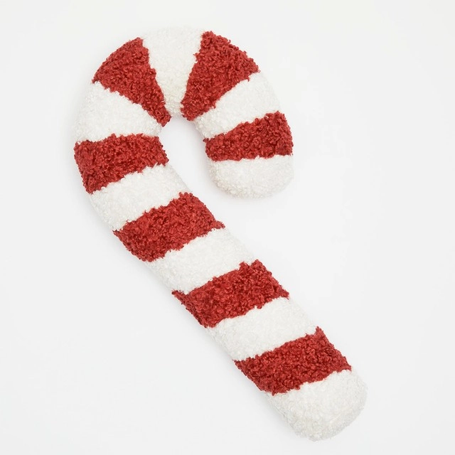 Candy Cane Sherpa Christmas Cushion by Habitat