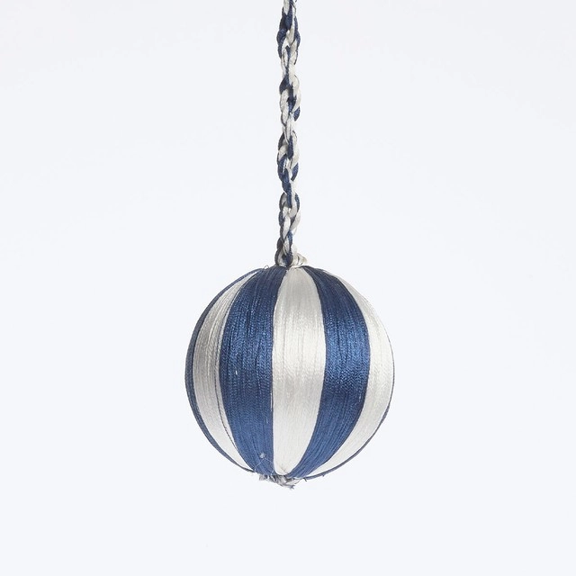 Carnival Stripe Blue White Christmas Bauble by Habitat