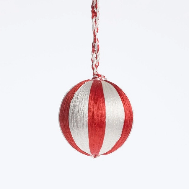 Carnival Stripe Red White Christmas Bauble by Habitat