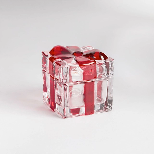 Christmas Present with Bow Glass Decoration by Habitat