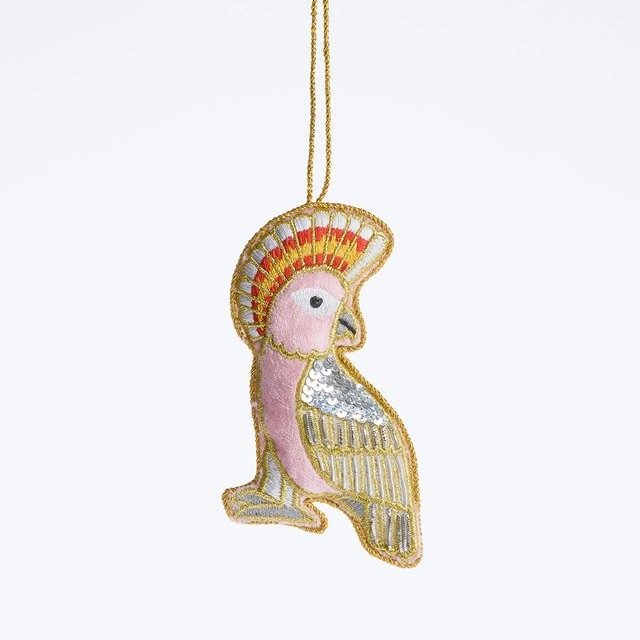 Fiesta Pink Cockatoo Christmas Hanging Decoration by Habitat