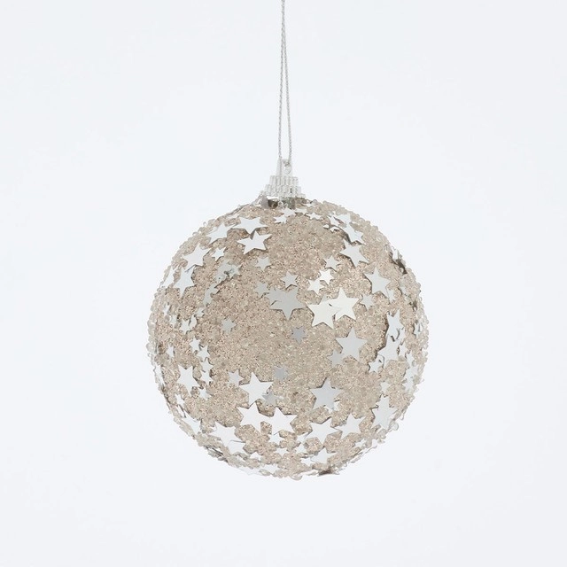 Flash Champagne Glitter Christmas Bauble by Habitat