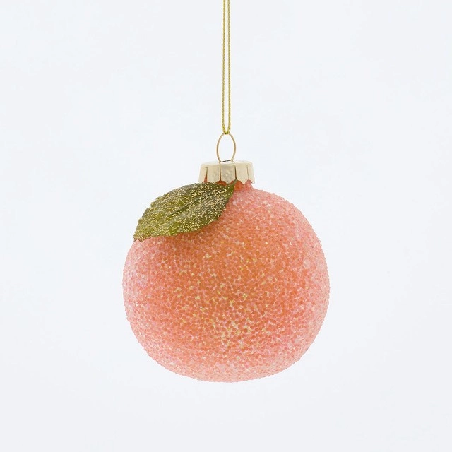 Frosted Glass Orange Christmas Hanging Decoration by Habitat