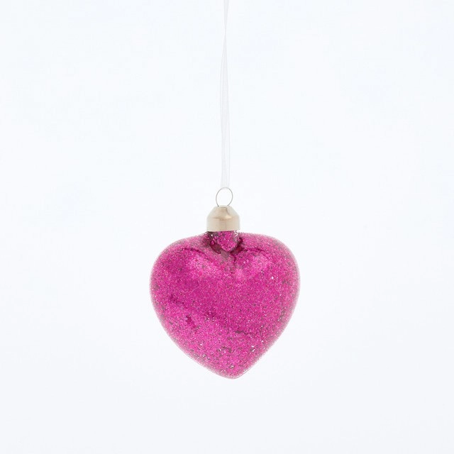 Glitter Party Heart Christmas Hanging Decoration by Habitat