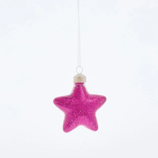 Glitter Party Star Christmas Hanging Decoration by Habitat