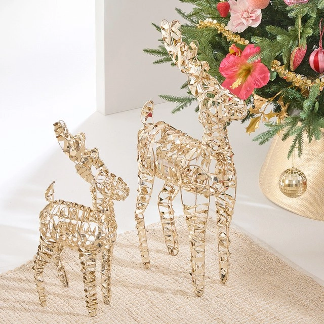 Glitzy LED Christmas Reindeer Standing Decoration by Habitat