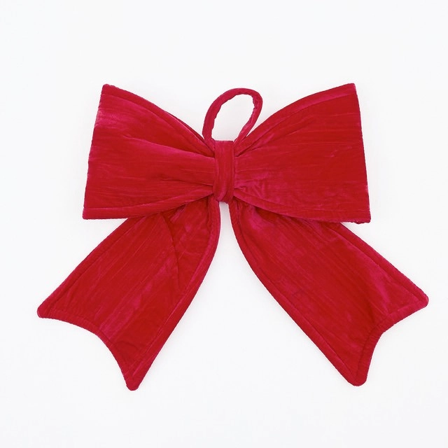 Jessa Christmas Red Velvet Bow Decoration by Habitat