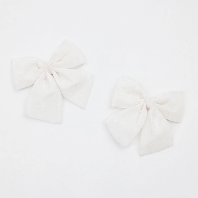 Jessa Christmas White Velvet Bow Pack of 2 by Habitat