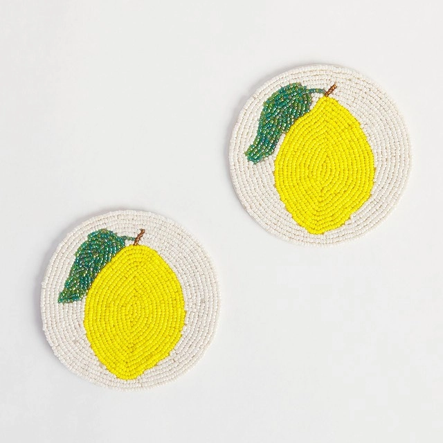 Lemon Beaded Coaster 2 Pack by Habitat