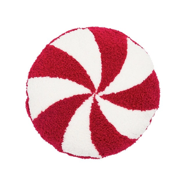 Round Candy Sherpa Christmas Cushion by Habitat