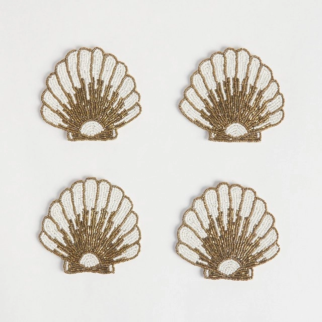 Shell Beaded Coaster 4 Pack by Habitat