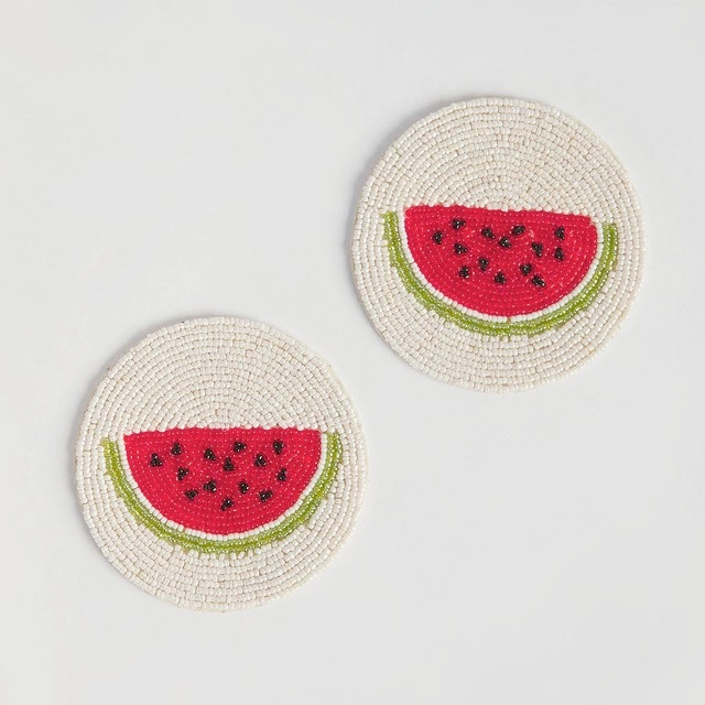 Watermelon Beaded Coaster 2 Pack by Habitat