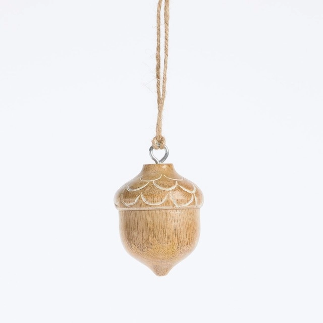 Wooden Christmas Chestnut Hanging Decoration by Habitat