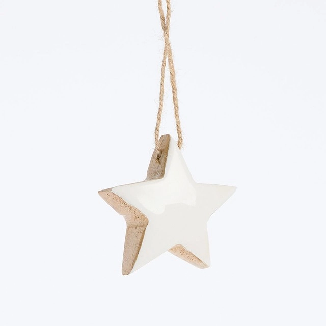 Wooden Star Christmas Hanging Decoration by Habitat