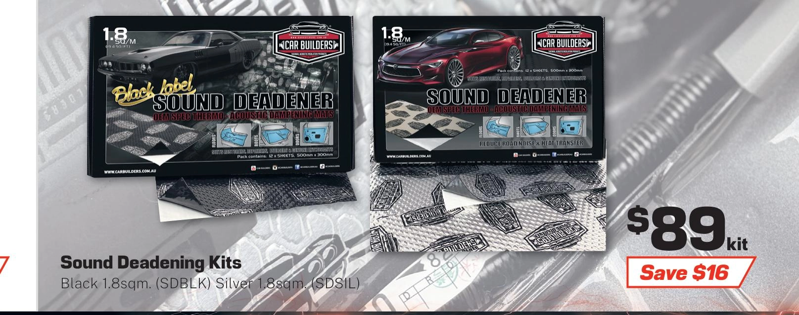 Car Builders Sound Deadening Kits