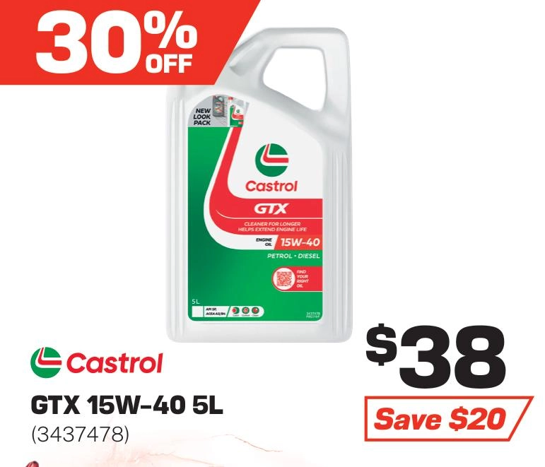 Castrol GTX 15W-40 Engine Oil 5L - 3437478