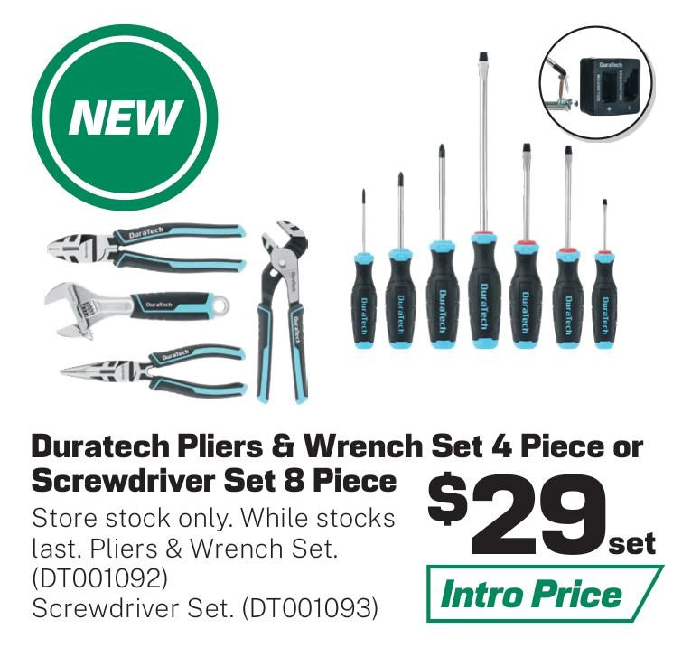 Duratech Pliers & Wrench Set 4 Piece