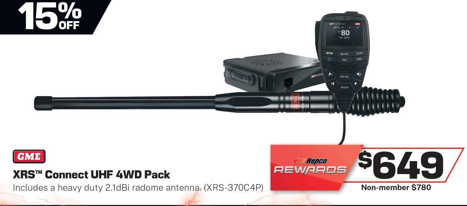 GME UHF CB Radio XRS Connect 4WD Pack - XRS-370C4P