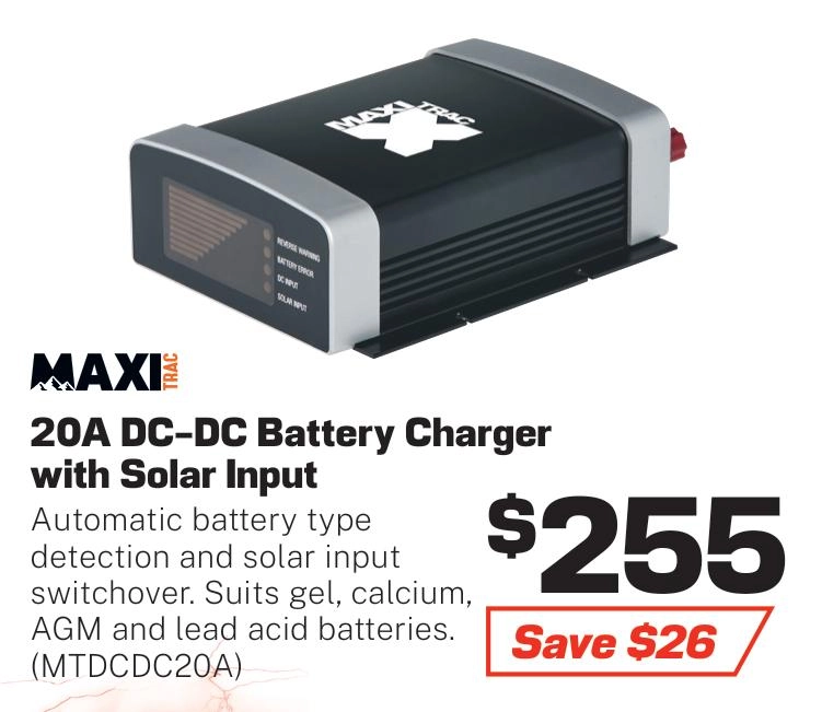 MaxiTrac DC to DC Battery Charger with Solar Input 20A - MTDCDC20A