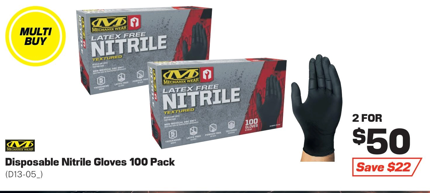 Mechanix Wear Disposable Nitrile Gloves 100 Pack