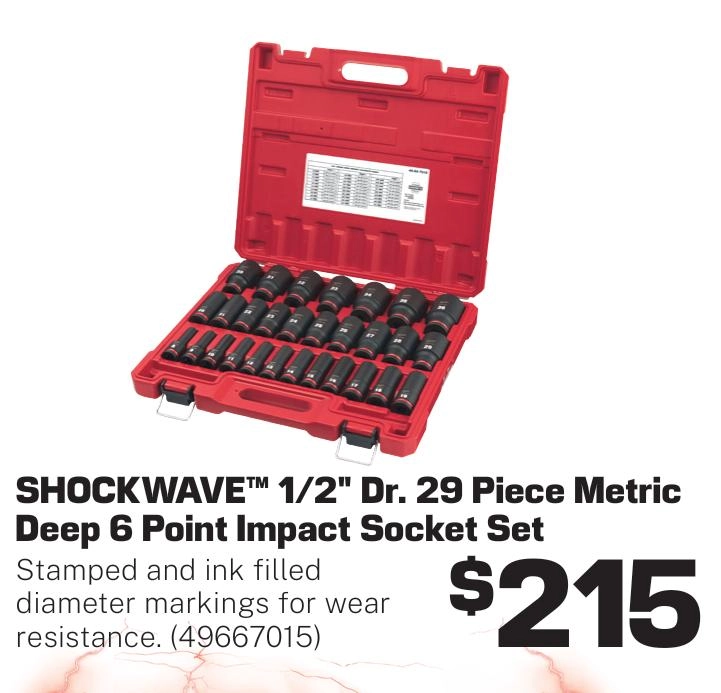 Milwaukee 29 Pc 1/2in Dr Deep Impact Socket Set - Metric - 49667015