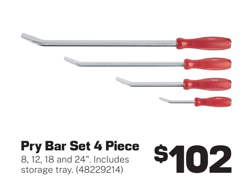 Milwaukee 4pc Pry Bar Set - 48229214