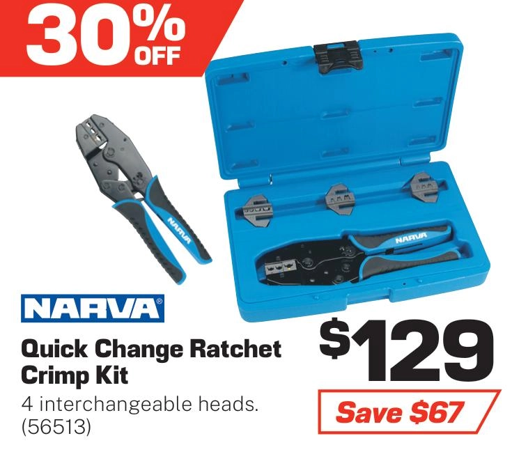 Narva Quick Change Ratchet Crimp Kit - 56513