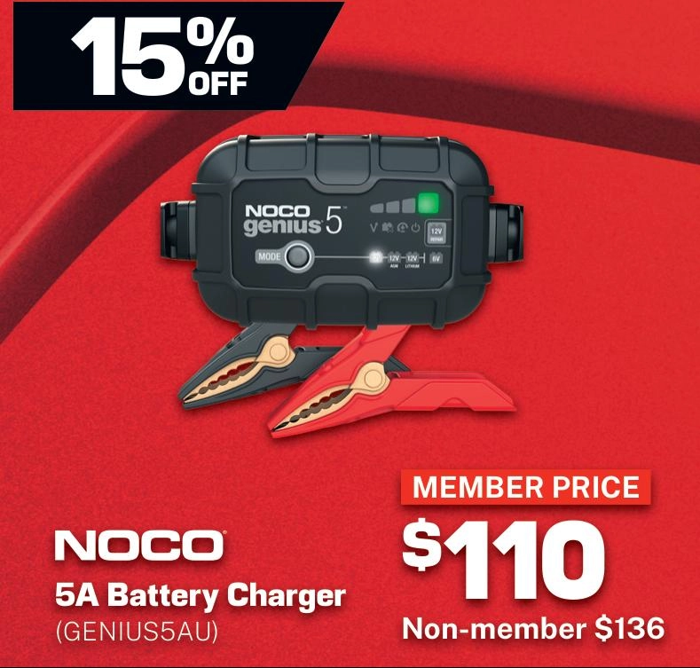 NOCO Genius 6/12V 5A Battery Charger - GENIUS5AU